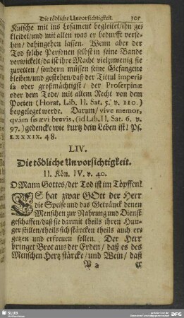 LIV. Die tödtliche Unvorsichtigkeit