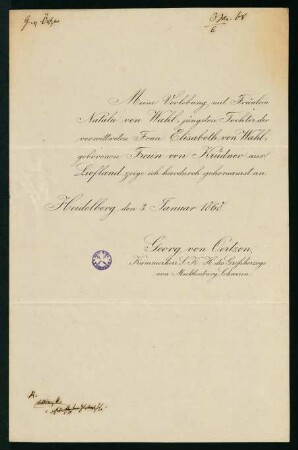 Brief vom 3. Januar 1868