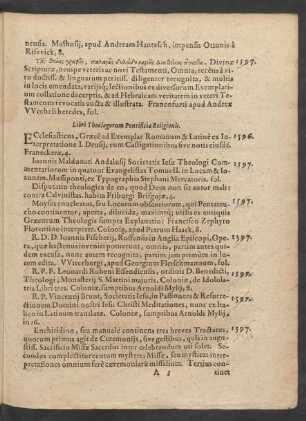 Libri Theologorum Pontificiae Religionis.