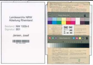 Entnazifizierung Josef Jansen , geb. 13.02.1904 (Revierjaeger)