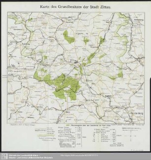 Karte des Grundbesitzes der Stadt Zittau