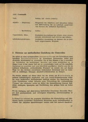 3. Hinweise zur methodischen Gestaltung des Unterrichts