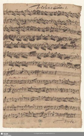 Violino [gestrichen:] Solo. 1.