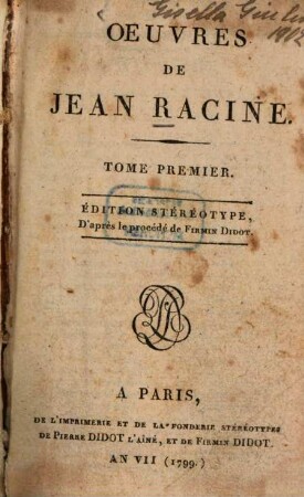 Oeuvres de Jean Racine. 1