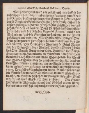 Extract eines Schreibens aus Lück den 11. Octobr.