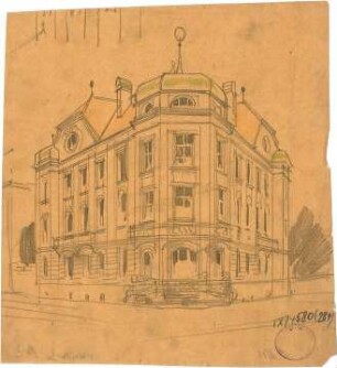 Pfann, Paul; München, Prinzregentenstr. 8; Haus Hartl - Perspektive