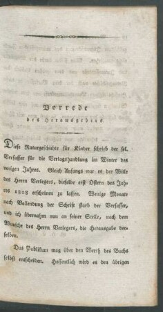 Vorrede des Herausgebers.