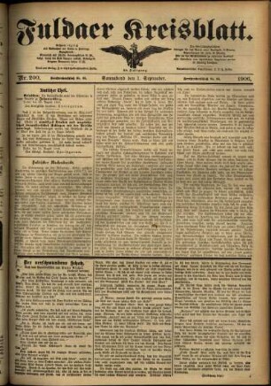 Ausgabe vom Samstag, den 01. September 1906.