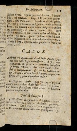319-327, Casus. Andreas pro assecuratione debiti dedit ...