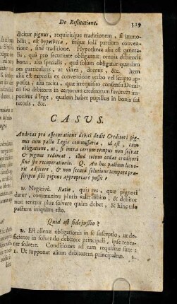319-327, Casus. Andreas pro assecuratione debiti dedit ...
