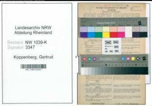 Entnazifizierung Gertrud Koppenberg , geb. 16.11.1886 (Lehrerin)