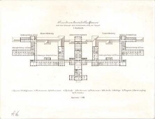Stengel, Georg von; Kaufbeuren; Kreisirrenanstalt - Grundriss 1. OG