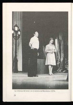 [Fotografía de] La romanza del tenor, en el estreno de Barcelona (1976).