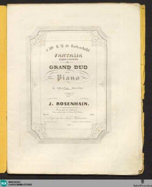 Fantasia appassionata : grand duo pour piano à quatre mains; op. 40