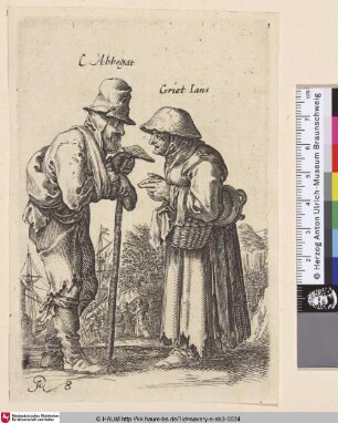 [Zueinander gewandtes Paar; Standing couple facing each other]