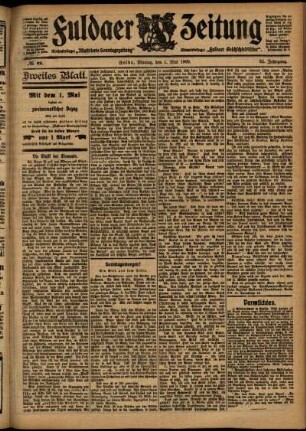 Zweite Ausgabe vom Montag, den 01. Mai 1905.