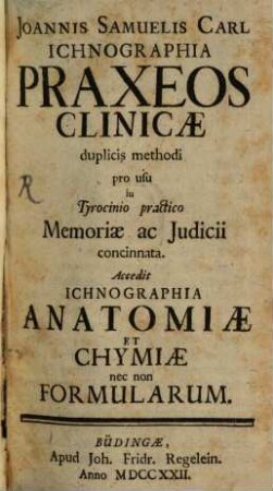Ichnographia praxeos clinicae