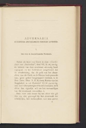 Adversaria Betreffende Amsterdamsche Penningen en Munten