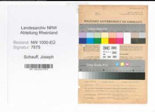 Entnazifizierung Joseph Schauff, geb. 28.04.1889 (Postsekretaer)
