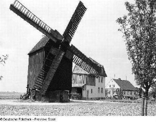 Bockwindmühle und Mühlengehöft : Gallschütz-Strocken (bei Mügeln). Bockwindmühle und Mühlengehöft