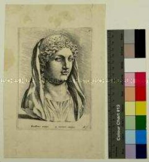 Porträt der Kaiserin Faustina die Ältere, Ehefrau des römischen Kaisers Antoninus Pius (Fragment einer Marmorbüste)