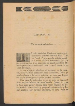 Capítulo XI - Un mensaje misterioso...