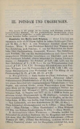 III. Potsdam und Umgebungen