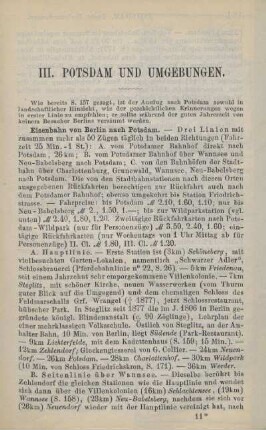 III. Potsdam und Umgebungen