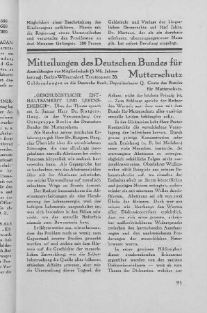 Mitteilungen des Deutschen Bundes für Mutterschutz