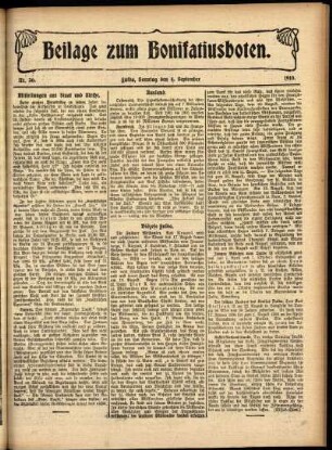 Zweite Ausgabe vom Sonntag, den 04. September 1910.