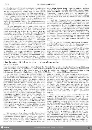 Ein bunter Brief aus dem Schwabenlande