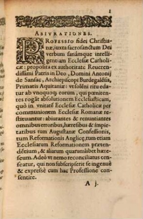 Antonii Sadeelis Responsio ad Fidei ... professionem, a monachis Burdegalensibus editam in Aquitania anno 1585, ut esset verae religionis abiurandae formula