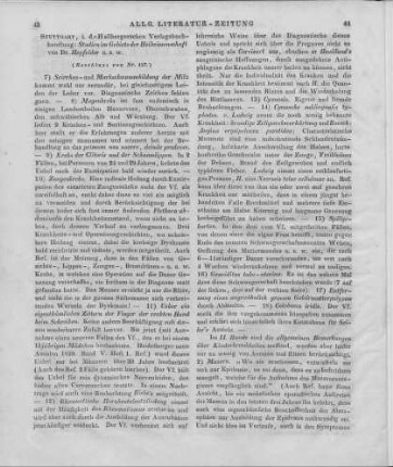 Heyfelder, J. F.: Studien im Gebiete der Heilwissenschaft. Bd. 1-2. Stuttgart: Hallberger 1838-39 (Beschluss von Nr. 157.)