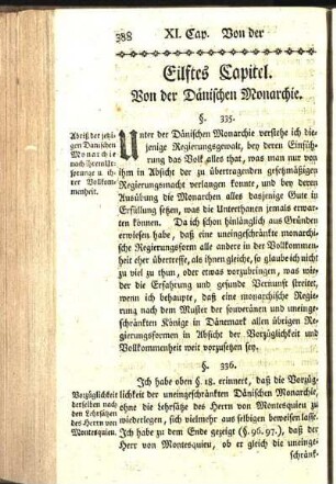 Eilftes Capitel. Von der Dänischen Monarchie.