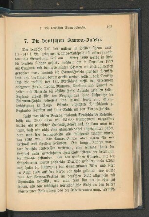 7. Die deutschen Samoa-Inseln.
