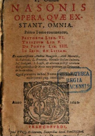 Opera quae exstant, 1. (1601)