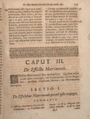 Caput III. De Effectu Matrimonii.