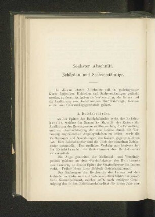 Sechster Abschnitt. Behörden und Sachverständige.