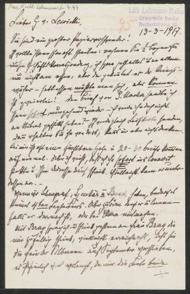 Brief an Rudolf von Lewicki : 13.03.1917