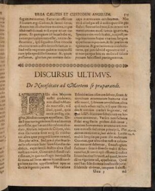 525-542, Discursus ultimus. De Necessitate ad Mortem se praeparandi.