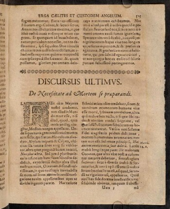 525-542, Discursus ultimus. De Necessitate ad Mortem se praeparandi.