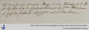 [Provenienz]: Borié, Franz Edmund Christian von