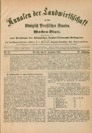 No. 52. Berlin, den 21. Dezember 1864. IV. Jahrgang.