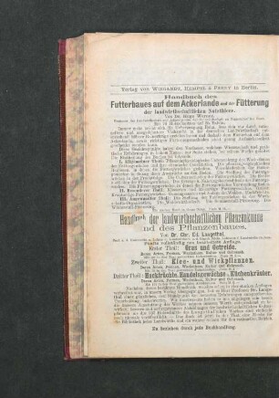 Verlag von Wiegandt, Hempel & Parey in Berlin