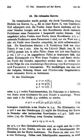 68. Die rationalen Kurven