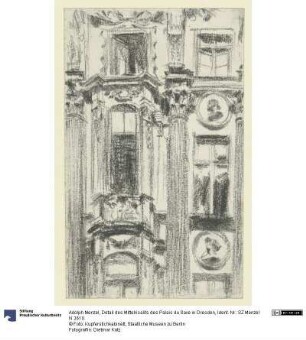 Detail des Mittelrisalits des Palais du Saxe in Dresden