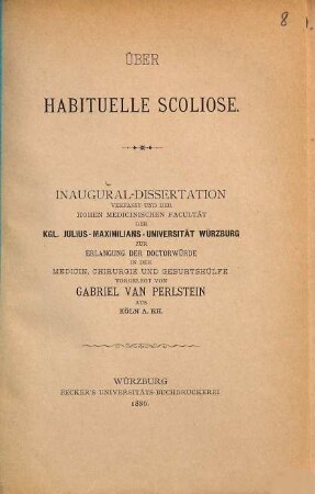 Über habituelle Scoliose