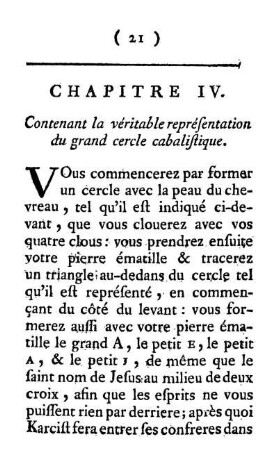 Chapitre IV. Contenant la véritable représentation du grand cercle cabalistique