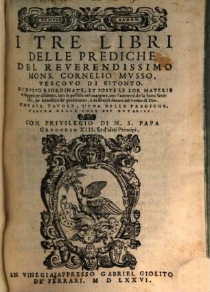 I Tre Libri Delle Prediche, [1]