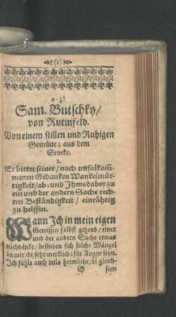 I. Er bittet seiner/ noch unfolkommenen Gedanken Wankelmütigkeit/ ab ...